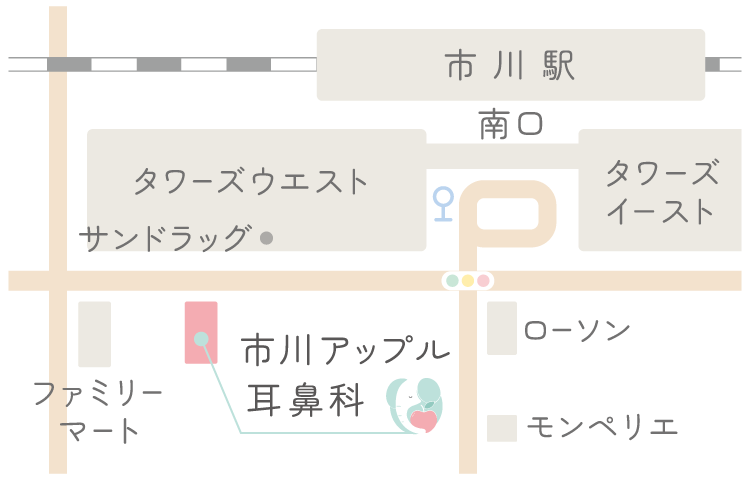 市川アップル耳鼻科 周辺地図